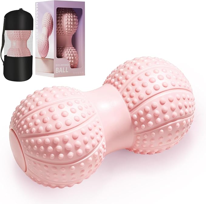 Large Peanut Massage Ball 4.3" Double Lacrosse Ball for Myofascial Release | Myofascial release & deep tissue therapy for back, neck, shoulder, spine knot relief. Firm EVA, 4.32" dia.