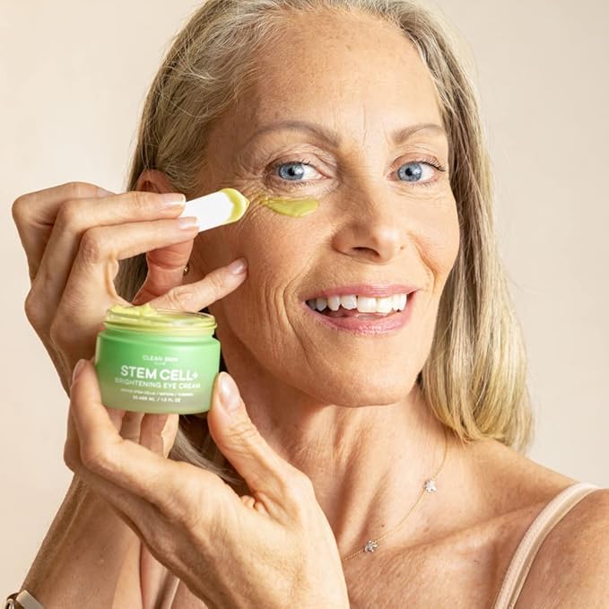 CLEAN SKIN CLUB Brightening+ Stem Cell Eye Cream, Reduces Dark Circles & Puffiness, Fragrance Free, 1.2 fl oz (Pack of 1)