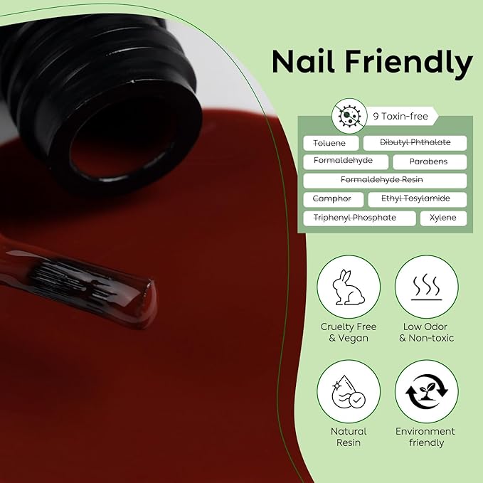 Luxbon 6 pcs Gel Nail Polish Set - Fall Color Set Long Lasting Autumn Gel Polish, uv led Soak Off Nail Art Designs Manicure Kit 028