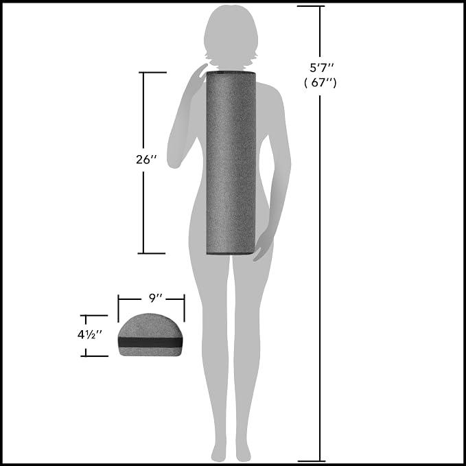 Saloniture Jumbo Half Round Massage Table Bolster Under-Knee Pillow Pad - 26 x 9 x 4.5 Inch - Gray Velour