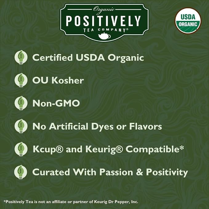 Organic Positively Tea Company, Key Lime Green Tea, K-Cup Compatible, 24 Pods