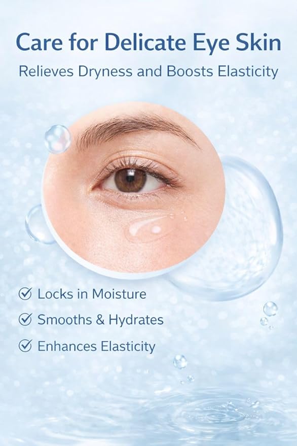 Firming Hydrating Under Eye Gel Cream with Hyaluronic Acid & Collagen - Anti Aging Lightweight Eye Moisturizer to Smooth Fine Lines Caused by Dryness - Non-Greasy & Makeup Friendly (2)
