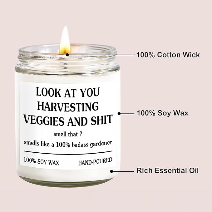 Gardening Gifts for Women - Unique Plant Lover Present, Fathers Day, Funny Garden Gift, Relax Candle, Best Gift for Gardeners, Valentine Gifts Cool Plant Mom, Funny Garden, Growing Candle