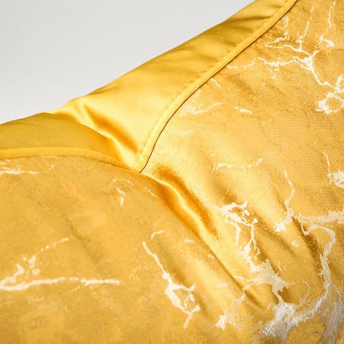 vctops Gold Decorative Luxurious Throw Pillow Covers Jacquard Square Cushion Cases Pillowcase for Bed Sofa Couch Chair Car Home Decor (Gold Yellow,20"x20")