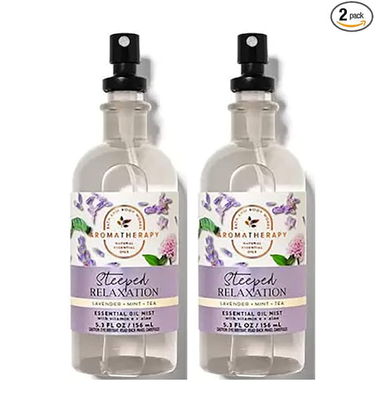 Bath & Body Works Aromatherapy Pillow Mist, 5.3 Fl Oz, 2-Pack (Lavender Mint Tea)