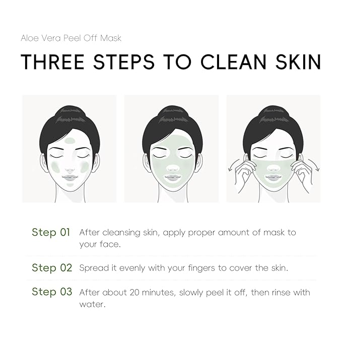 Aloe Vera Peel Off Face Mask, Cleansing Moisturizing Jelly Mask for Facials, Smooth Pores Cleasning Oil-control Enhance Skin Elasticity for Daily Skin Care, Valentine's Day Gift, 1.76oz