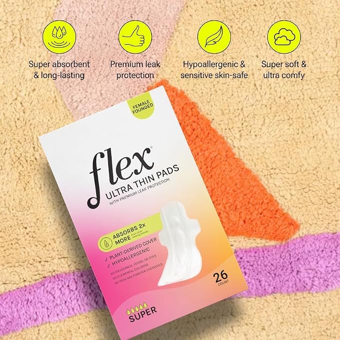 Flex Ultra Thin Pads Super with Wings (6-Pack, 156 Pads Total)