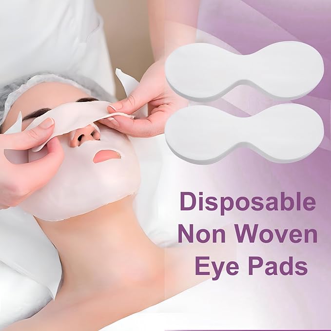 200 Sheets Disposable Eye Pads, Non-Woven Cotton Paper Facial Masks for Skincare & Spa, DIY Clear Moisturizing Eye Care Beauty Sheets
