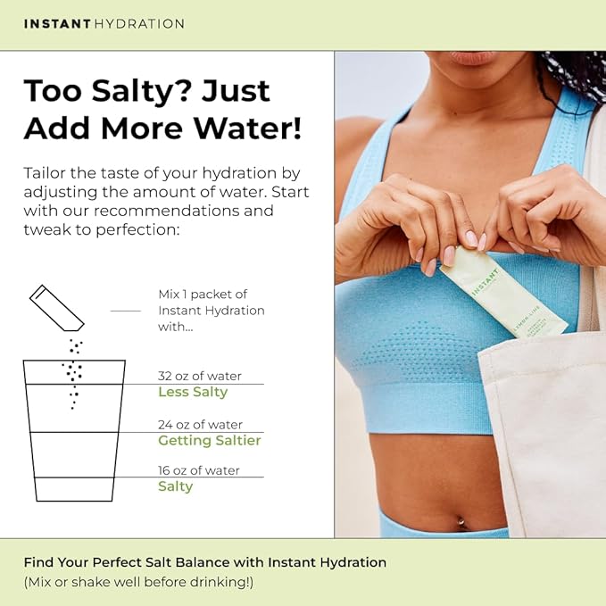 Instant Hydration Electrolytes Powder Packets - Lemon Lime Drink Mix - Zero Sugar - Keto, Vegan, Gluten-Free, Non-GMO - Boost Recovery, Brain Health, Muscle & Tissue Support- 30 Sticks