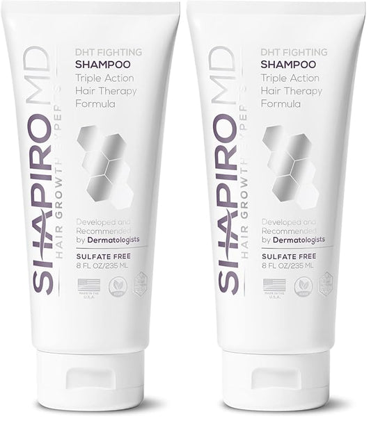 Shapiro MD Hair Growth Experts Vegan Hair Loss Shampoo for Thinning Hair | Experience Healthier, Fuller and Thicker Looking Hair (1 Month Supply) (Pack of 2)