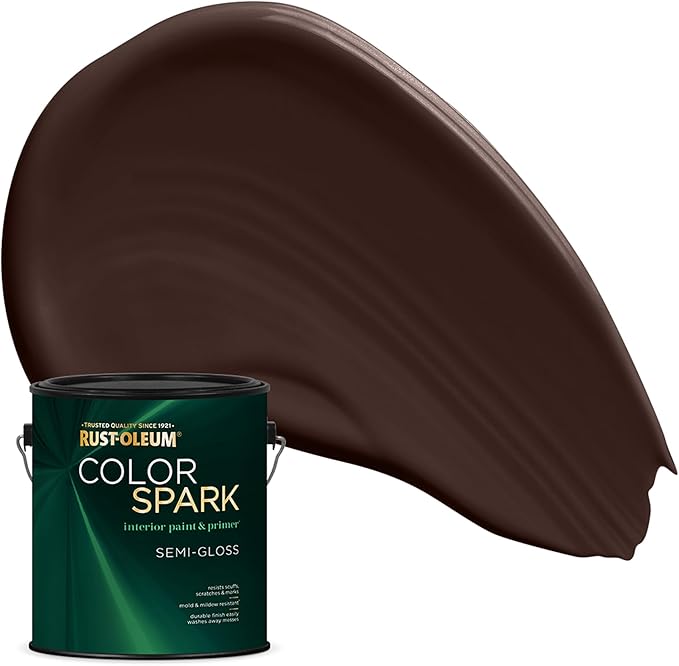 Rust-Oleum Color Spark Interior Paint and Primer in One, Semi-Gloss, Brownie Batter, 1 Gallon