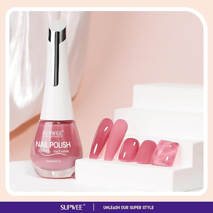 Sheer Nude Quick Dry Nail Polish, 16ml Air Fast Dry Regular Nail Polish Lacquer High Glossy Fall Finger Nail Manicure DIY Nail Art Salon Gift for Women Girl