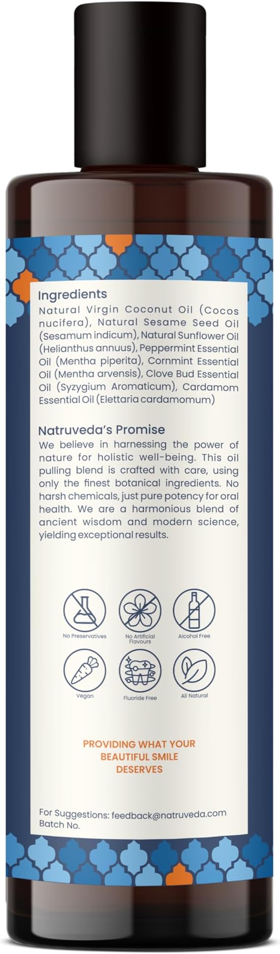 Natruveda Coconut Oil Pulling Mouthwash – Natural Whitening Ayurvedic Rinse | Fresh Mint Blend | Coconut Oil Pulling for Teeth & Gums | Whyte Oil Pulling | Aceite de Coco para Los Dientes -10 oz