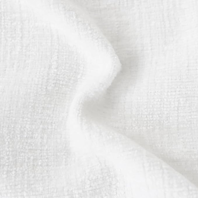 CaliTime Decorative Couch Throw Pillow Covers 24 X 24 Inches True White | Pack of 2, Cozy Chenille Cushion Cases for Sofa Bed Living Room Farmhouse Home