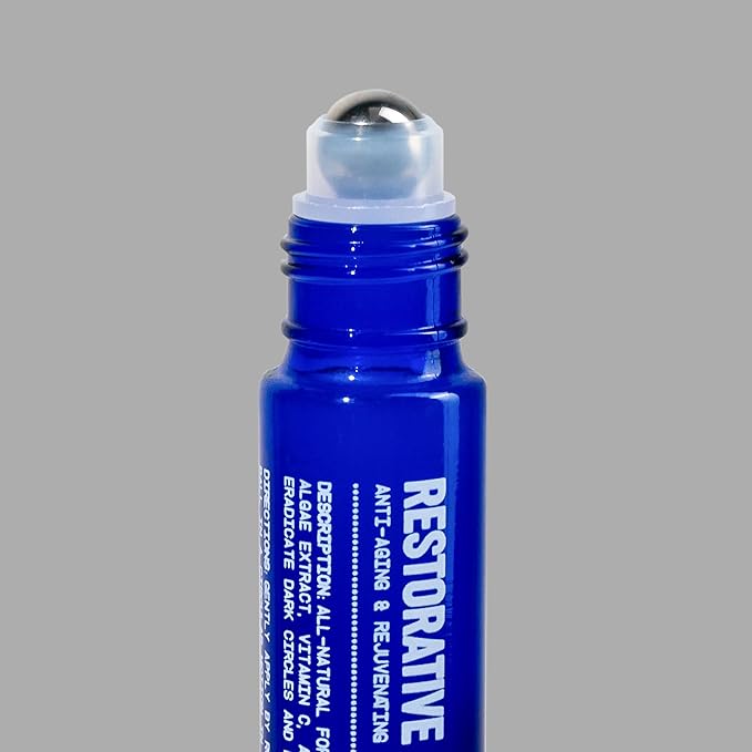 Blu Atlas Restorative Eye Serum Roller Stick for Men with Vitamin C & Niacinamide – Anti-Aging & Brightening Under Eye Cream Helps Reduce the Appearance of Dark Circles, Puffiness & Bags – 0.3 oz