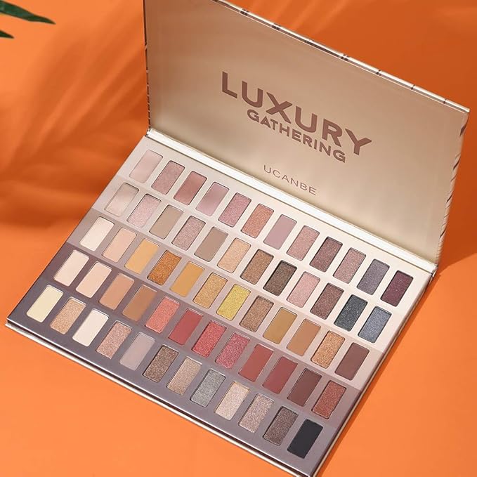 UCANBE 60 Colors Naked Eyeshadow Palette, Warm Neutral Nudes Makeup Pallet, Natural Matte Glitter Shimmer Smokey Eye Shadows Halloween Cosmetic Gift Kit