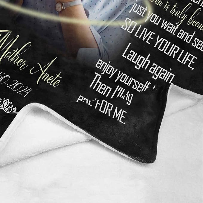 Custom Memorial Blanket with Photo - Sympathy Gift for Loss of Loved One