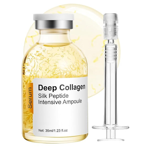 Silk peptide serum for face Deep Collagen Silk Peptide Intensive Lifting Serum ampoule，korean skin care Anti Aging Serum for Face Tightening, Smoothing, Hydrating,1.69 fl oz