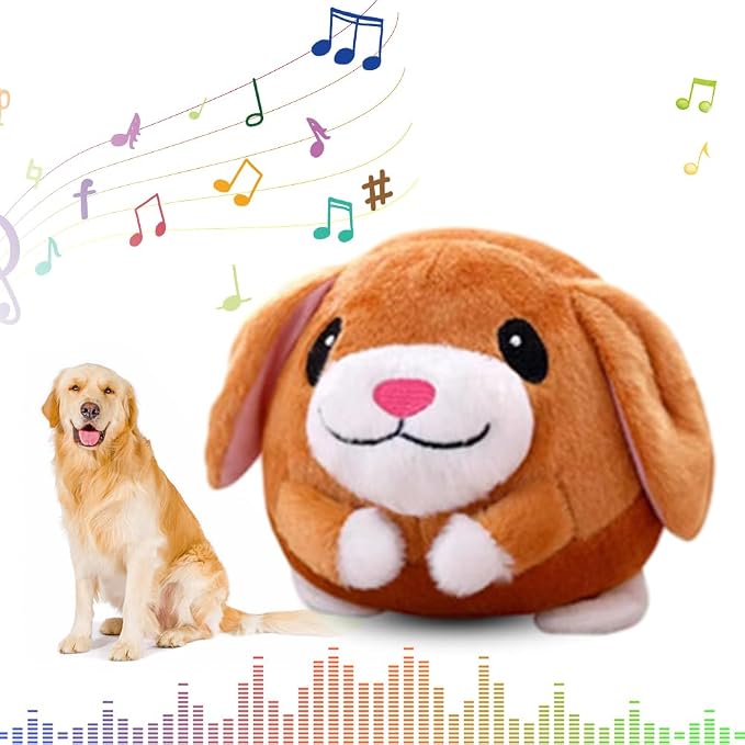 Interactive Dog Toys,2024 New Active Moving Pet Plush Toy,Squeaky Moving Dog Ball Toy,Rechargeable Puppy Toys to Keep Them Busy,Washable Pig Plush Toys