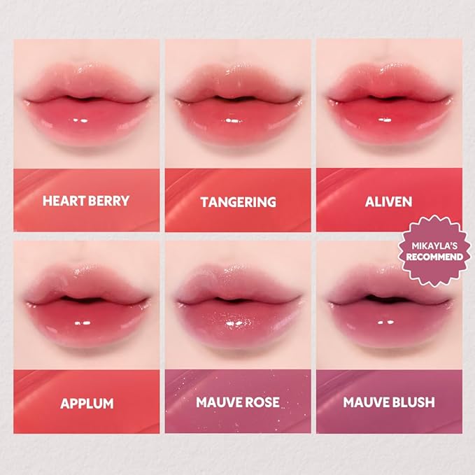 TIRTIR [*Mini Size Waterism Tinted Lip Gloss #16 Tangering, 0.06 Fl Oz – Kiss Ready Lipgloss, 12H Long Lasting Non Sticky Natural Tinted Glow Korean Multiuse Cheek and Lip Tint for Women gift