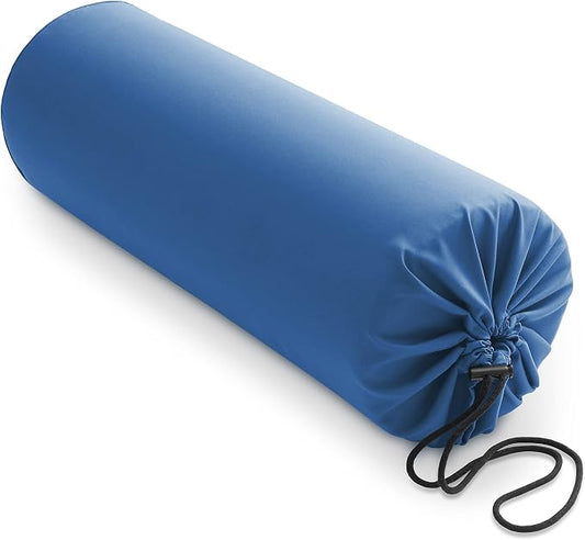 Saloniture Microfiber Cylinder Pillow Case Cover for Massage Table Bolsters - 30 x 9 Inch with Drawstring Closure, Navy