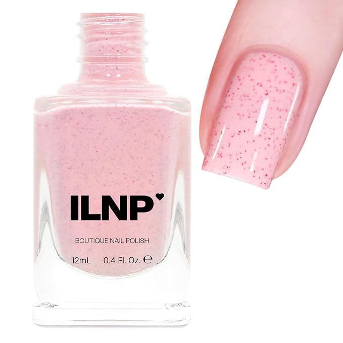 ILNP Sunday - Pastel Pink Speckled Nail Polish, Chip Resistant, 7-Free, Non-Toxic, Vegan, Cruelty Free, 12ml