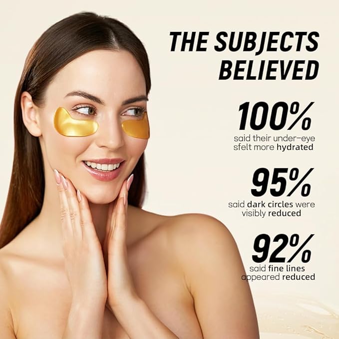CYANPHY Under Eye Gel Masks with PDRN, Tallow, Collagen, Hyaluronic Acid, Peptides, 24k Gold Cooling Eye Patches for Dark Circles, Puffiness, Fine Lines Eye Mask Birthday Gift (24 Pairs)