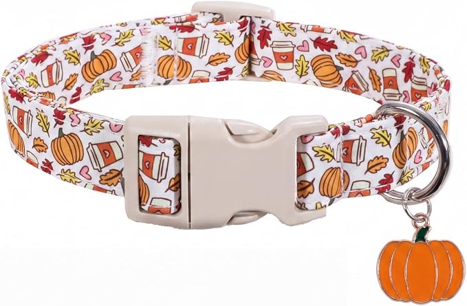 Fall Dog Collar, Medium Collar for Medium Girls Boys Dogs, M