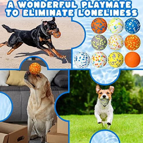 Lenwen 10 Pcs Dog Balls for Aggressive Chewers, 2.5 Inch, Bright Color