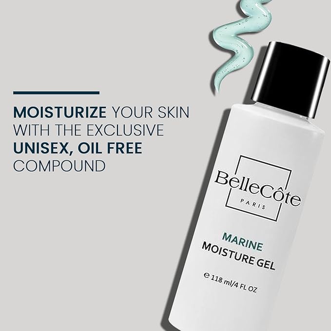 BelleCôte Paris Vitamin C Face Moisturizer Gel – Lightweight Gel Moisturizer for Women with Marine Collagen – Hydrating Facial Moisturizer for Oily Skin, Pores, Wrinkles & Rosacea Treatment – 4oz