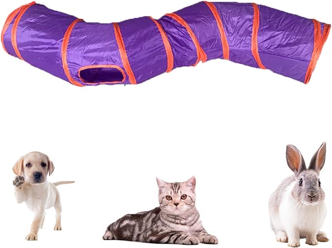 iCAGY Cat Tunnel Toys for Indoor Cats Kittens Rabbits, Pet Toy Play Tunnels