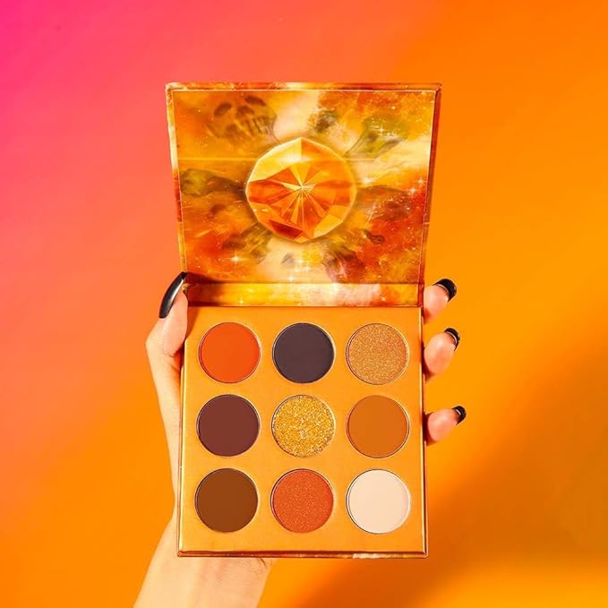 docolor Eyeshadow Palette 9Colors Orange Eyeshadow Gemstone Shadow Palettes Highly Pigmented Mattes Shimmers Smokey Glitter Cream Colorful Powder Blendable Long Lasting Waterproof Makeup Palette