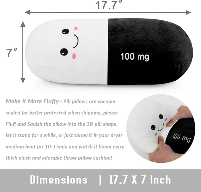 Cervical Neck Roll Pill Pillow, Cylinder Bolster Chill Pillows with Washable Cover, Round Neck Pillows Support for Bed Sleeping, Designed for Head, Neck, Lumbar, Legs Back and Yoga (Black, M)
