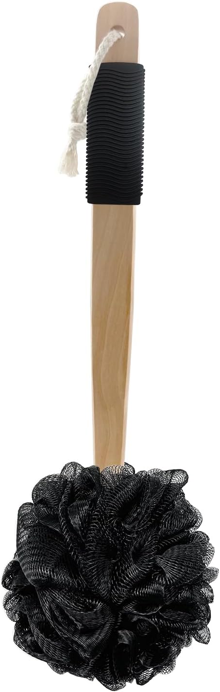 Amazon Basics Loofah Brush, Shower Brush with Handle