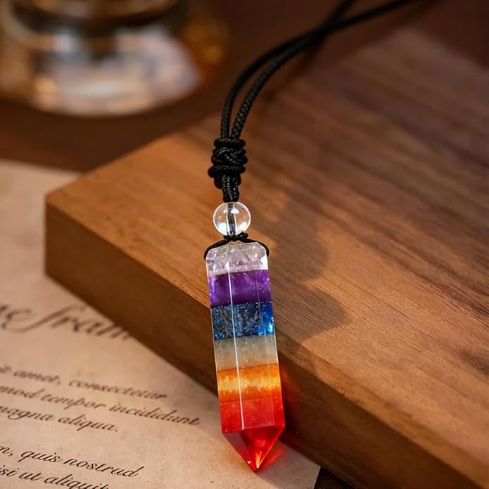 7 Chakra Necklace - Healing Stones Jewelry, Energy Balance & Energy Absorbing Necklace for Adults, Meaningful Chakra Gifts