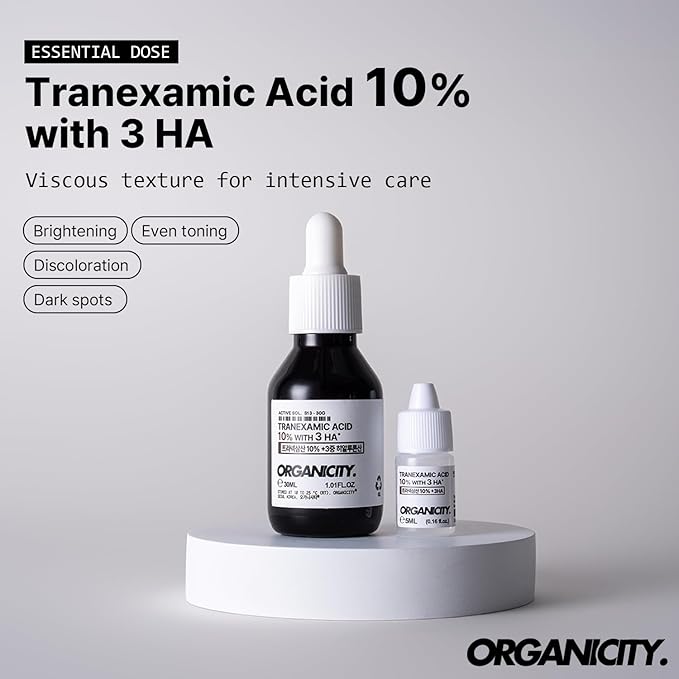 Tranexamic Acid 10% + 3 Types of Hyaluronic Acid 1% Facial Serum 1.01 Fl Oz + 0.16 Fl Oz | Korean Skin Care | Dark Spots and Hyperpigmentation | Even Skin Tone