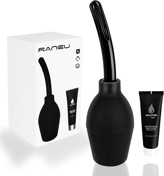 RANEU Enema Bulb Kit with Lube Anal Douche Superior Materials Douche for Men Women