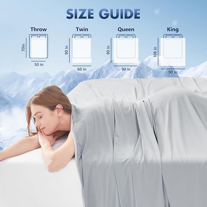Cooling Blanket Throw - Arc-Chill Q-Max >0.5 Cool Summer Blanket for Hot Sleepers - Double Design Lightweight Blanket Absorbs Heat to Keep Cool on Warm Nights(50"x70") Dark Grey