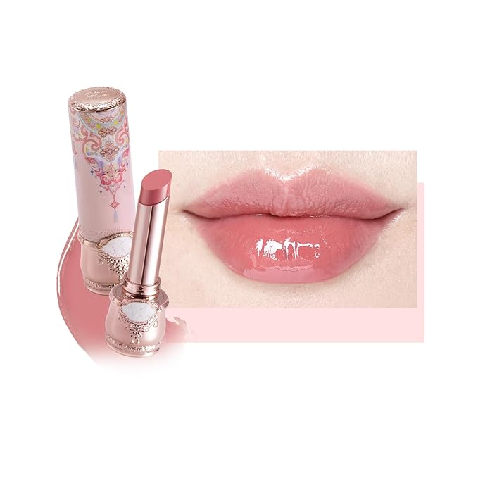 Flower Knows Butterfly Cloud Collar Glossy Lipstick,Hydrating Solid Lip Gloss,Moisturizing Pink Tinted Lip Balm,Long Lasting Lip Gloss in Balm for Girls&Women,Vegan & Cruelty-Free(C06 Cardamom)
