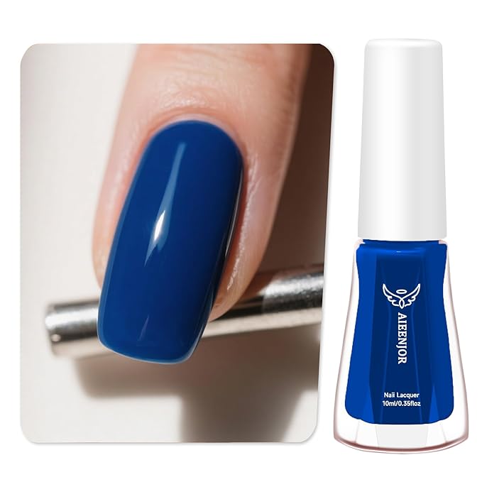 Blue Nail Polish, Quick Dry Nail Polish, Streak Free, Long Last Fingernail Polish for Autumn Wedding Nails, Cozy Fall Manicure, Back to School Nail Looks, Salon Quality at Home, 0.35 fl oz