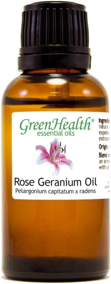 Rose Geranium Essential Oil - 1 fl oz (100% Pure & Uncut) - GreenHealth