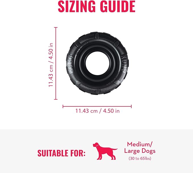 KONG Extreme Tires Natural Rubber Chew Toy, for Medium/Large Dogs