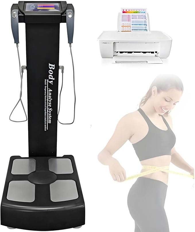Professional Intelligent Human Body Fat Scale Element Health Analyzer Machine Printer Body Composition Body Mass Scanner Measurement Full Body Health Analyzer Black