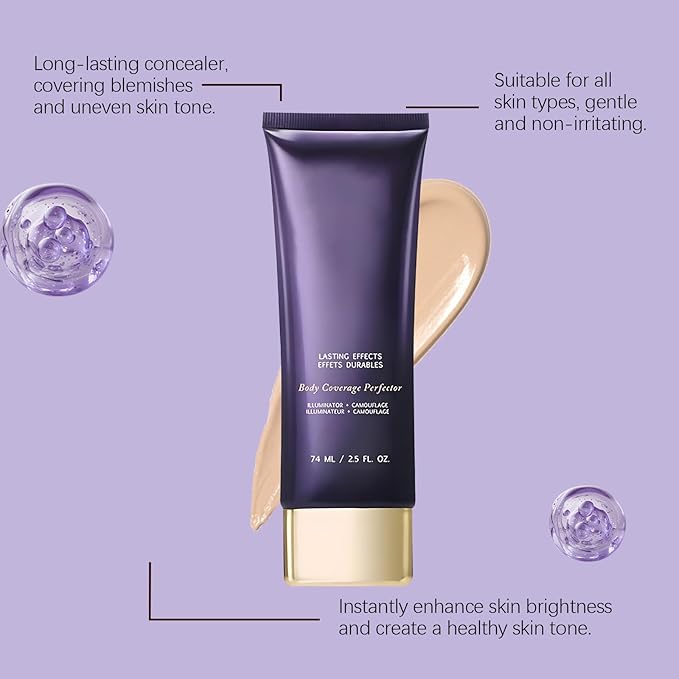 All Over Complexion Perfector, Body Coverage Perfector, Tattoo Cover-up Makeup, Transfer-Resistant Body Makeup, Long Last Body Foundation(Nature)