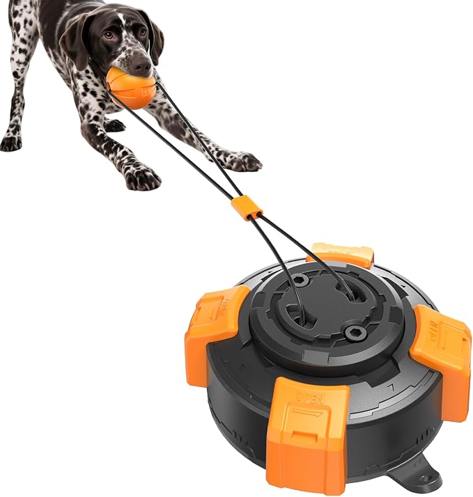 Upgraded Strong Suction Cup Tug of War Dog Toys to Keep Them Busy (Orange)