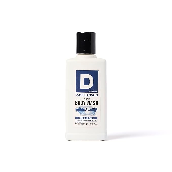 Duke Cannon THICK Body Wash for Men, Trial Size Midnight Swim, 3 oz