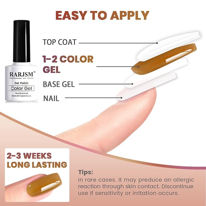 RARJSM Fall Jelly Gel Nail Polish Set 6pcs Clear Crytal Glass Orange Burgundy Red Gray Mauve Brown Series Transparent Sheer Amber Gel Varnish LED UV Curing Requires Soak off Autumn French Manicure
