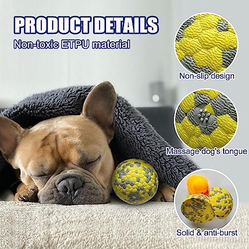 Mankoda Dog Balls, 2.5" Indestructible Tennis Balls for Aggressive Chewers