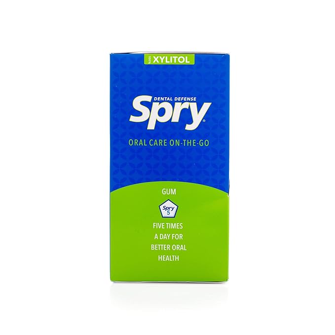 Spry Fresh Natural Xylitol Chewing Gum Dental Defense System - Aspartame-Free, Sugar-Free, Non-GMO, Gluten-Free 400 pieces (2 pieces/pack)