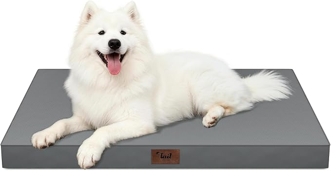 Large Waterproof Orthopedic Dog Bed with Egg Crate Foam | Fits 42x28 Crates, TPU Waterproof Layer, 1680D Washable Oxford Cover, Portable Handle, Indoor & Outdoor Use, Up to 80 lbs
